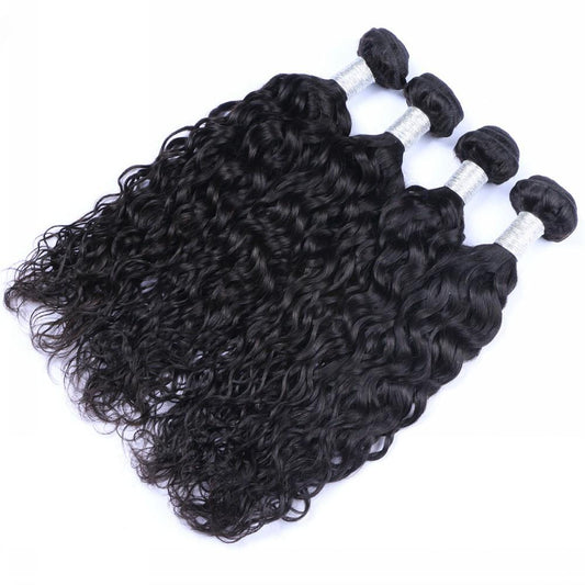 4 Mink Waterwave Bundles + Frontal