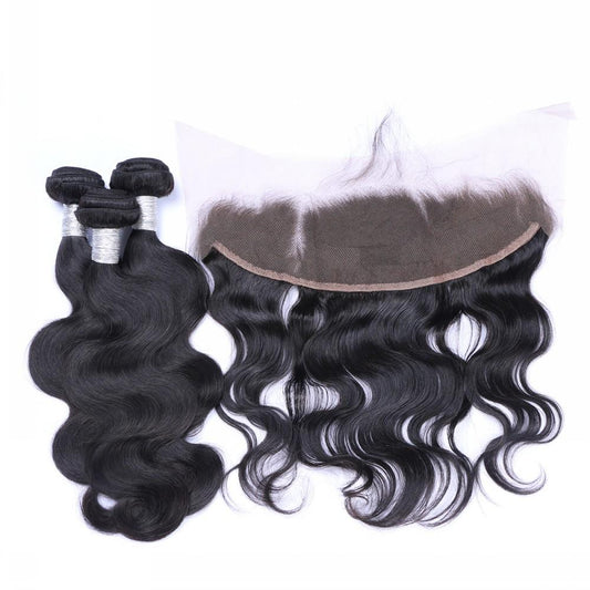 3 Mink Bodywave Bundles + Frontal